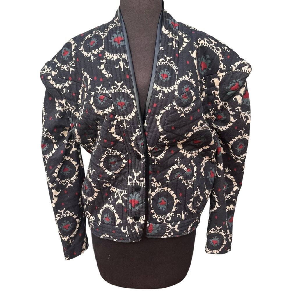 Anthropologie Rapsodia Oversized Artsy Quilted Paisley Boho Eclectic Jacket XS